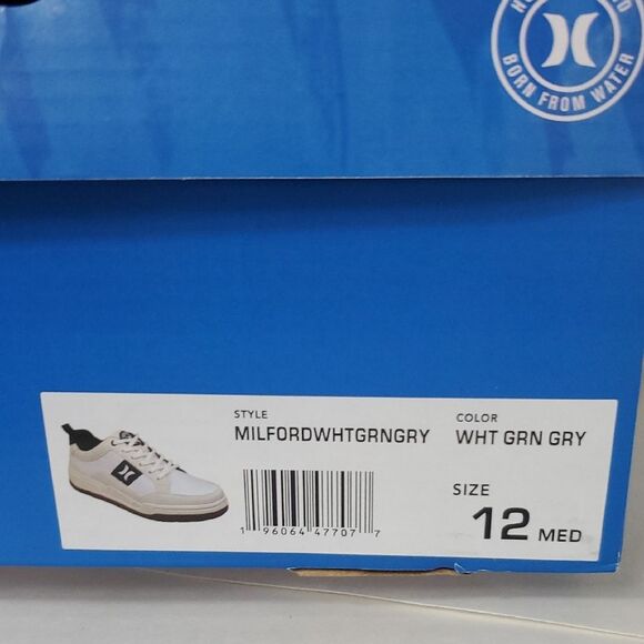 Hurley Milford White Green Gray Men's Basketball Shoes Size 12 NWT - Picture 12 of 12